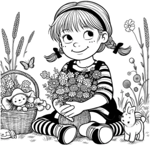 maedchen-mit-blumen-und-kaninchen-im-garten