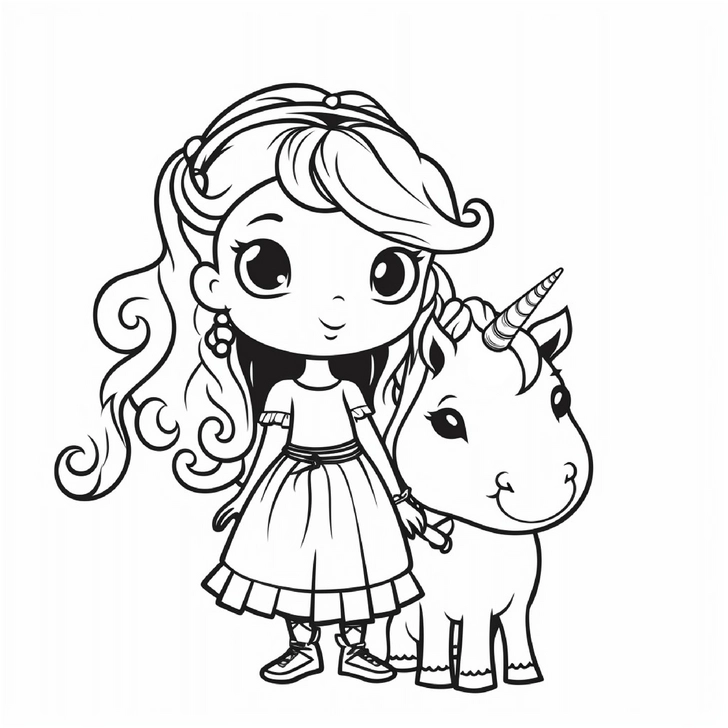 maedchen-mit-einhorn-ausmalvorlage