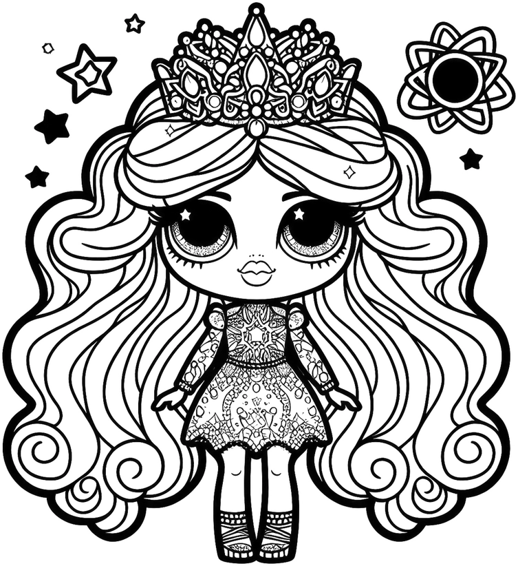 maedchen-mit-krone-und-sternen-ausmalbild