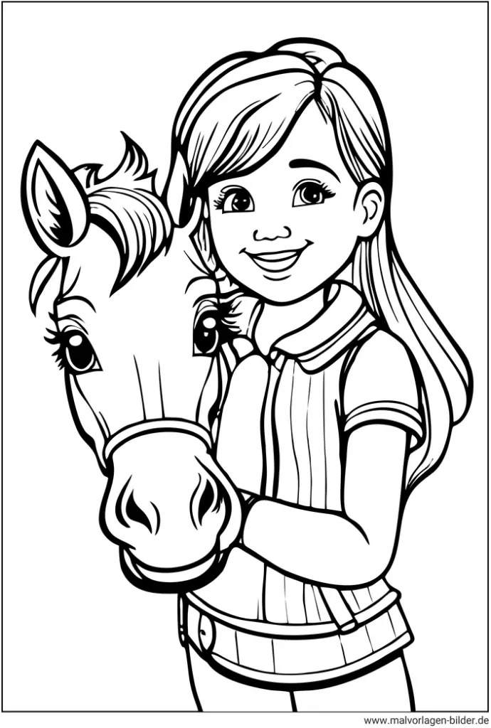 maedchen-mit-pferd-ausmalbild