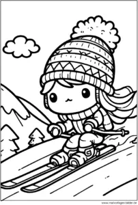 maedchen-skifahren-winter-malvorlage