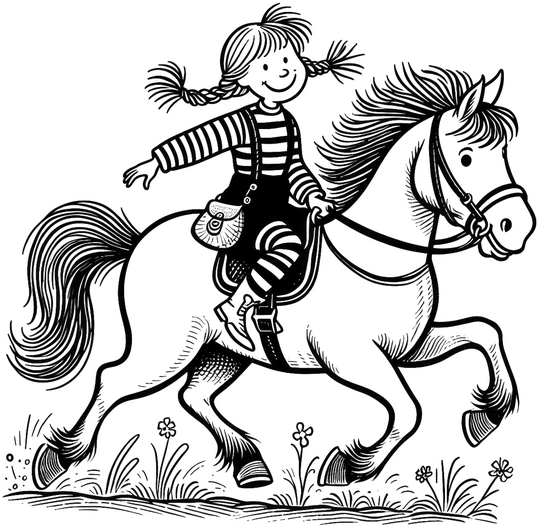 maedchen-und-pferd-ausmalvorlage