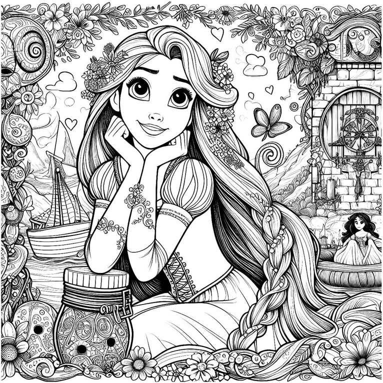 maerchenhaftes-maedchen-mit-blumen-und-schmetterlingen