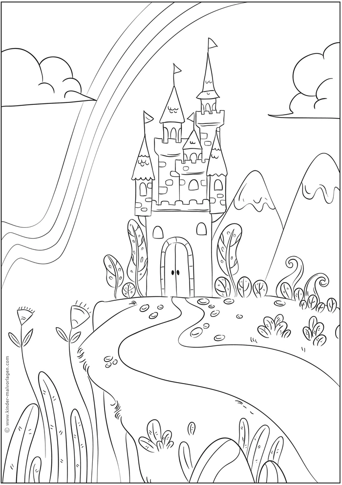 maerchenhaftes-schloss-mit-regenbogen-und-landschaft