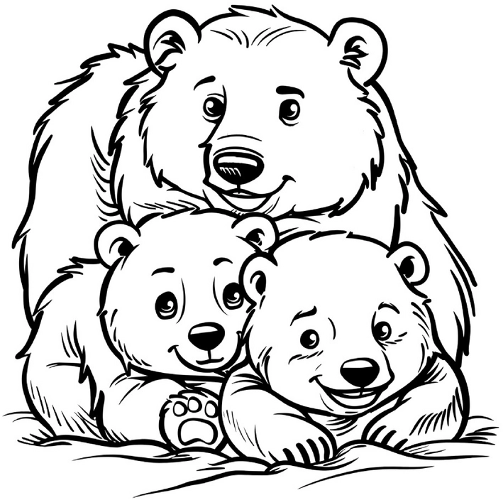 mahlvorlage-baerenfamilie-zum-ausmalen