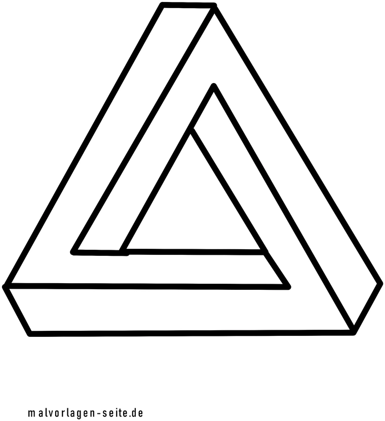 malvorlage-3d-dreieck-geometrische-formen