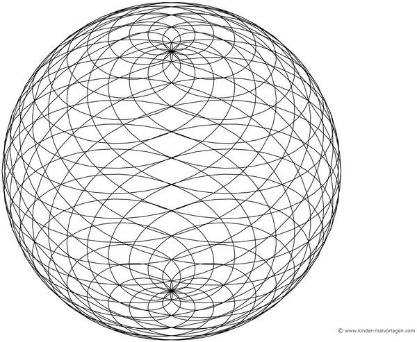 malvorlage-3d-gitterkugel-geometrie