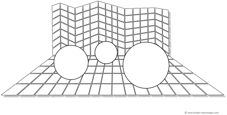 malvorlage-3d-kugeln-schachbrett-artigen-hintergrund
