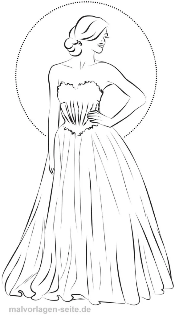 malvorlage-abendkleid-kreativ-ausmalen