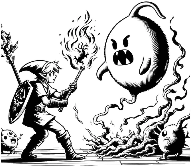 malvorlage-abenteuer-mit-monster-und-held