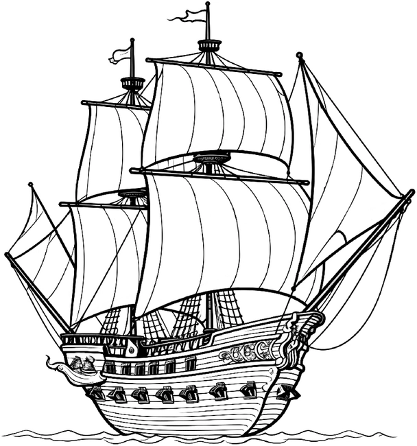 malvorlage-abenteuerschiff-grosse-segel-boot