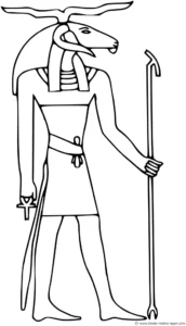 malvorlage-aegyptischer-gott-mit-tierkopf