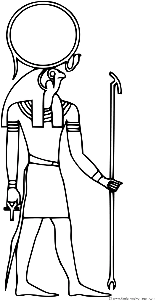malvorlage-aegyptischer-gott-sonnensymbol-stab