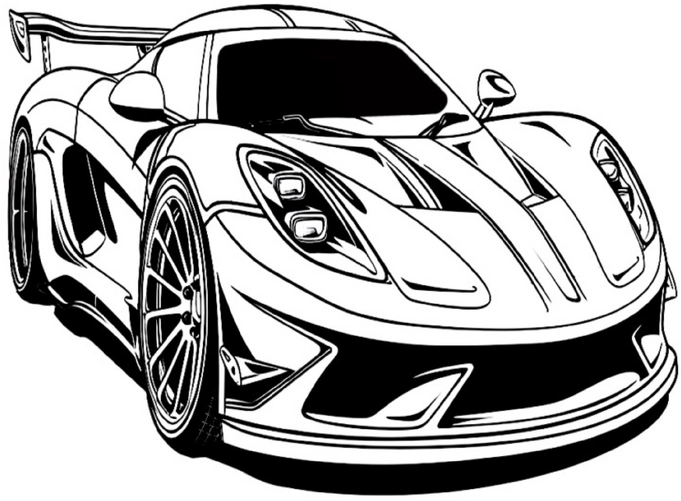 malvorlage-aerodynamischer-rennwagen