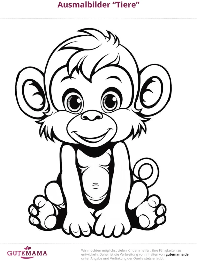 malvorlage-affe-ausmalbilder-fuer-kinder