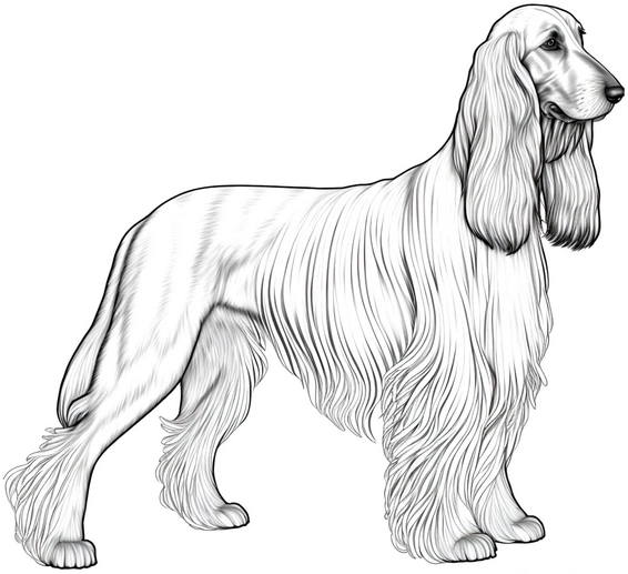 malvorlage-afghanischer-windhund-langes-fell-ausmalbild