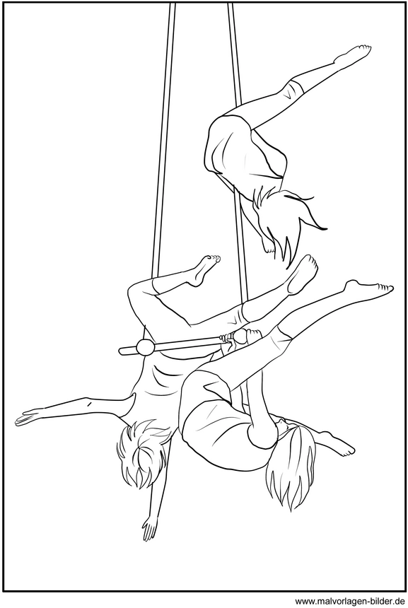 malvorlage-akrobaten-im-zirkus-swingende-szenen