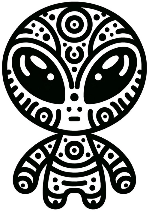 malvorlage-alien-mit-einzigartigen-mustern