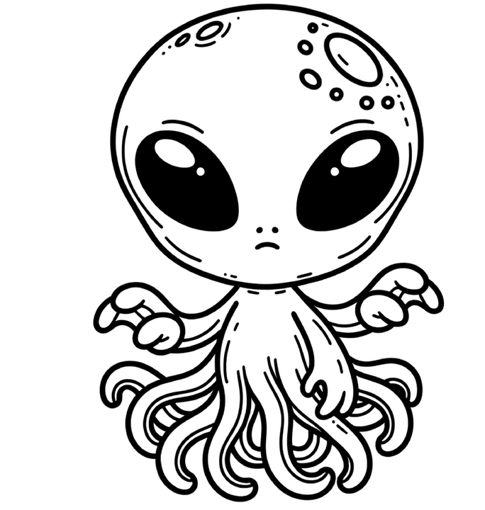 malvorlage-alien-tintenfisch-kreativ-ausmalen