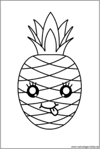 malvorlage-ananas-suesse-frucht-ausmalbild