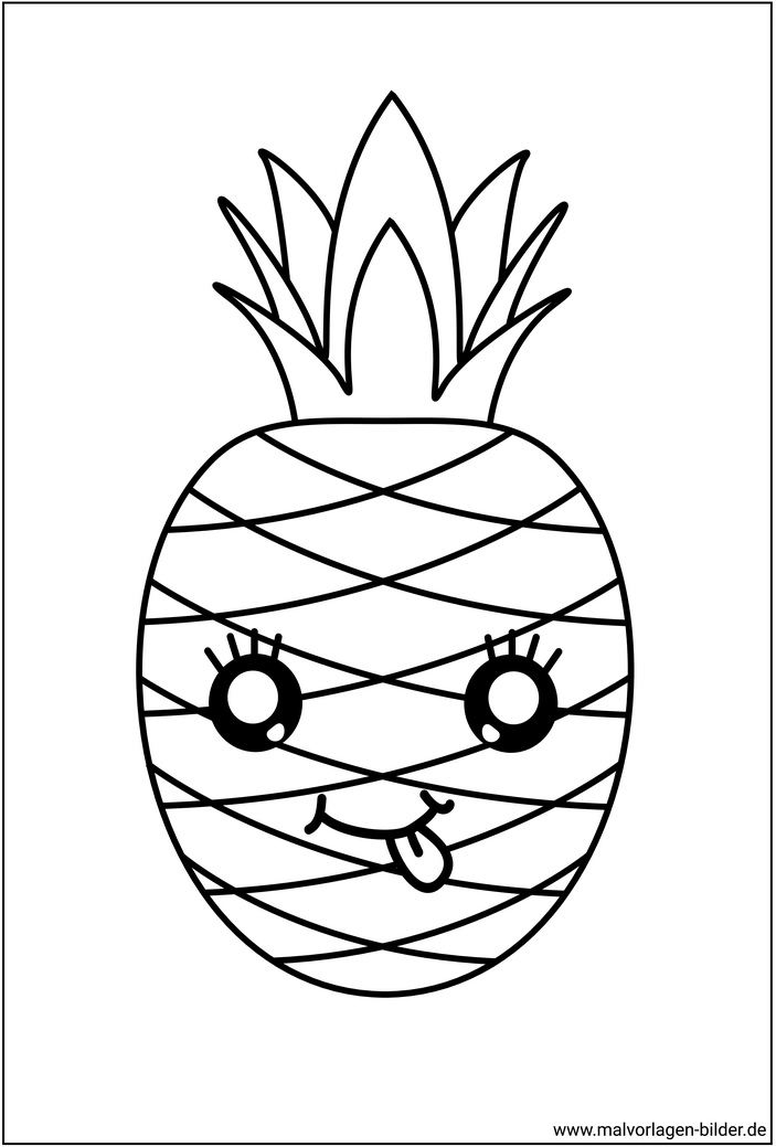 malvorlage-ananas-suesse-frucht-ausmalbild
