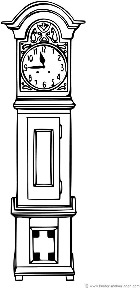 malvorlage-antike-standuhr-zum-ausmalen