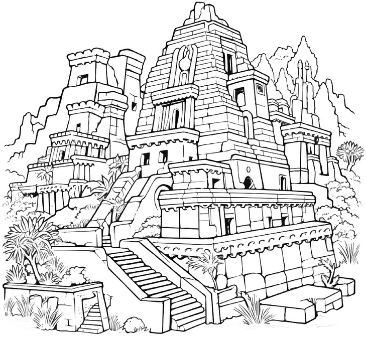 malvorlage-antike-struktur-mit-architektur