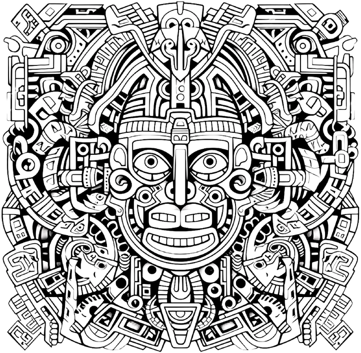 malvorlage-antikes-gesicht-geometrische-muster