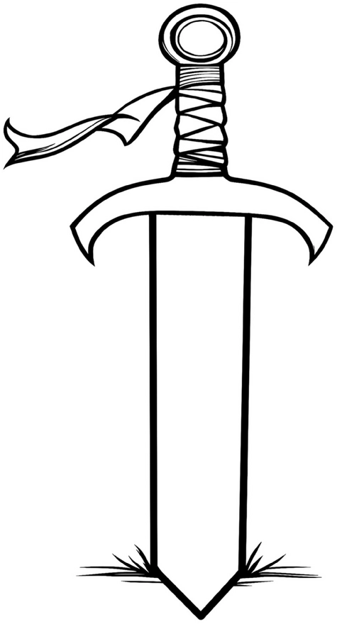 malvorlage-antikes-schwert-ausmalbild