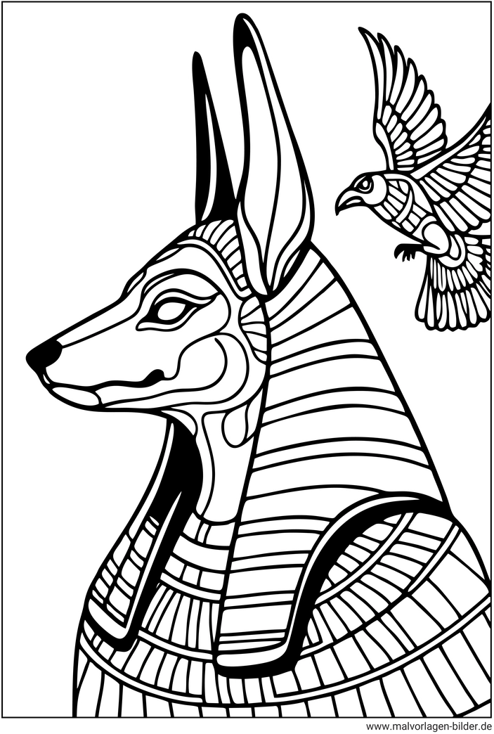 malvorlage-anubis-aegyptischer-gott-ausmalbild