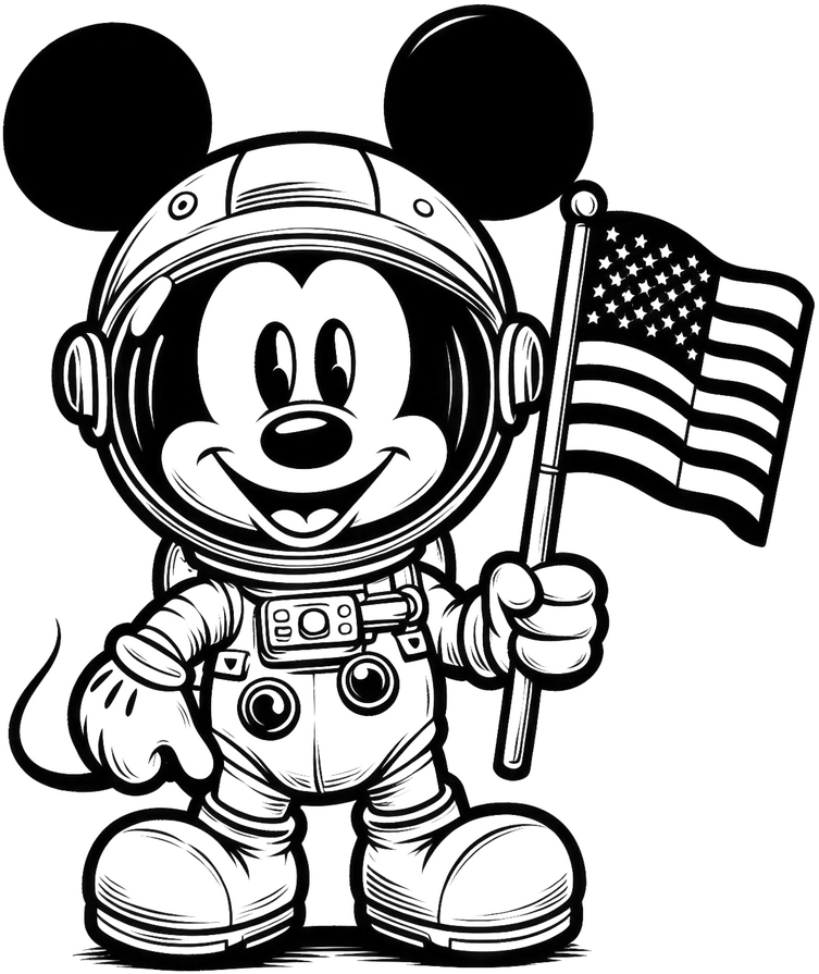 malvorlage-astronaut-comicfigur-flagge