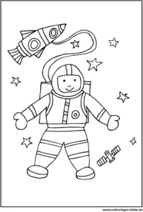 malvorlage-astronaut-im-weltall