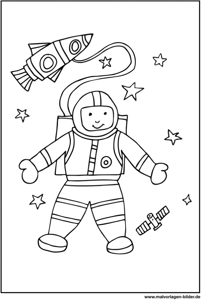 malvorlage-astronaut-im-weltall