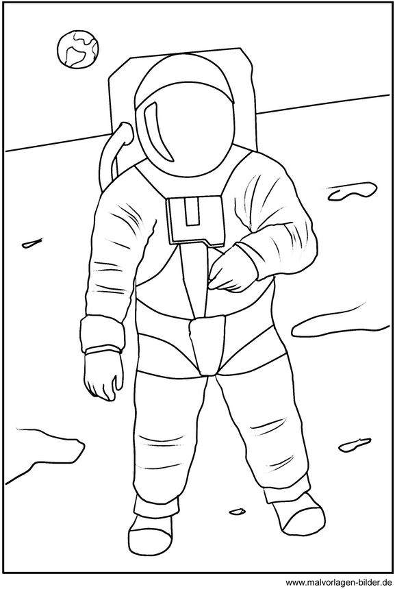 malvorlage-astronaut-im-weltraum