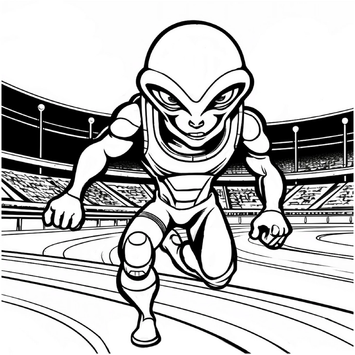 malvorlage-ausserirdischer-sportler-ausmalbild