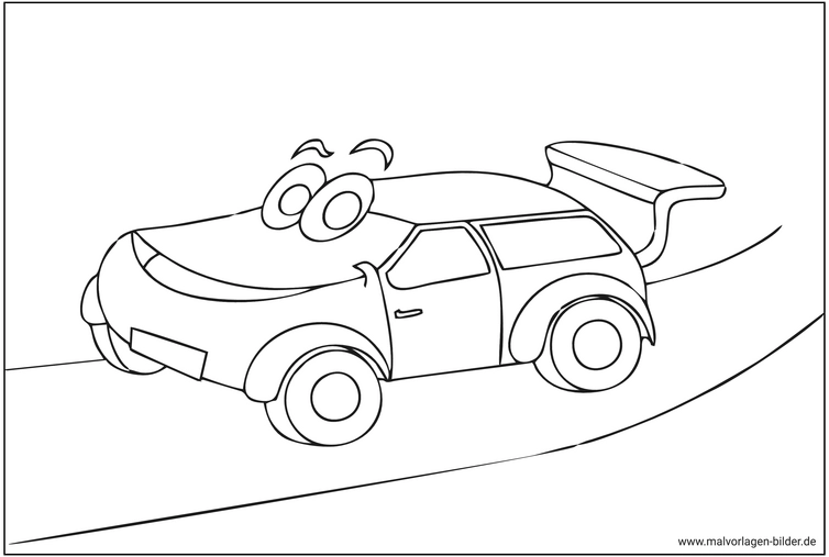 malvorlage-auto-grosses-grinsen-und-spoiler