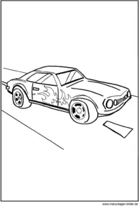 malvorlage-auto-mit-flammen