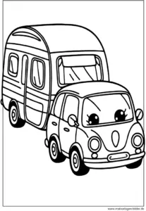 malvorlage-auto-mit-wohnwagen