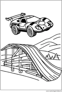 malvorlage-auto-springt-ueber-eine-sprungschanze