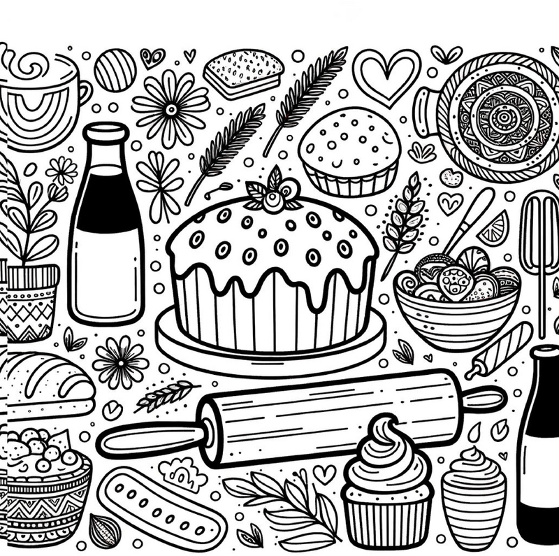 malvorlage-backen-lebensmittel-backwaren