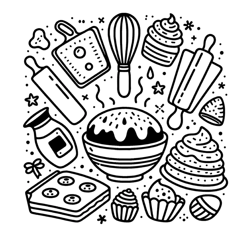 malvorlage-backutensilien-und-leckereien-zum-ausmalen
