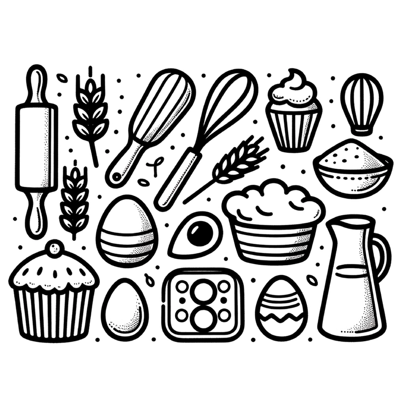 malvorlage-backutensilien-und-ostereier-zum-ausmalen