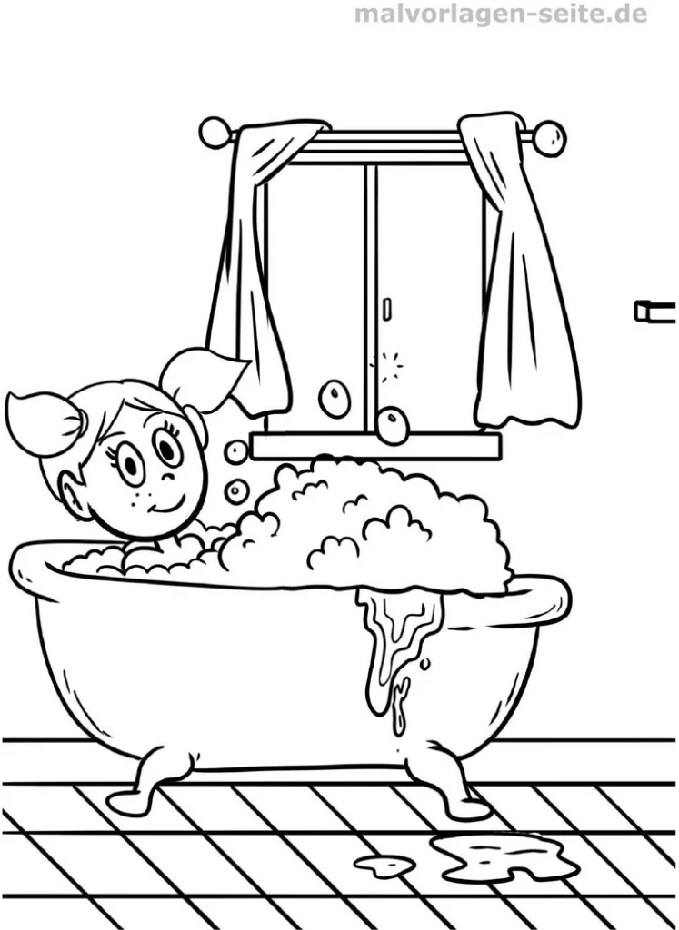 malvorlage-badewanne-mit-maedchen