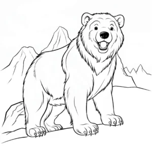 malvorlage-baer-auf-einer-klippe
