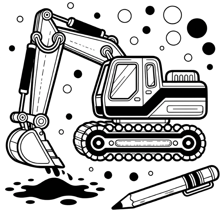 malvorlage-bagger-auf-baustelle