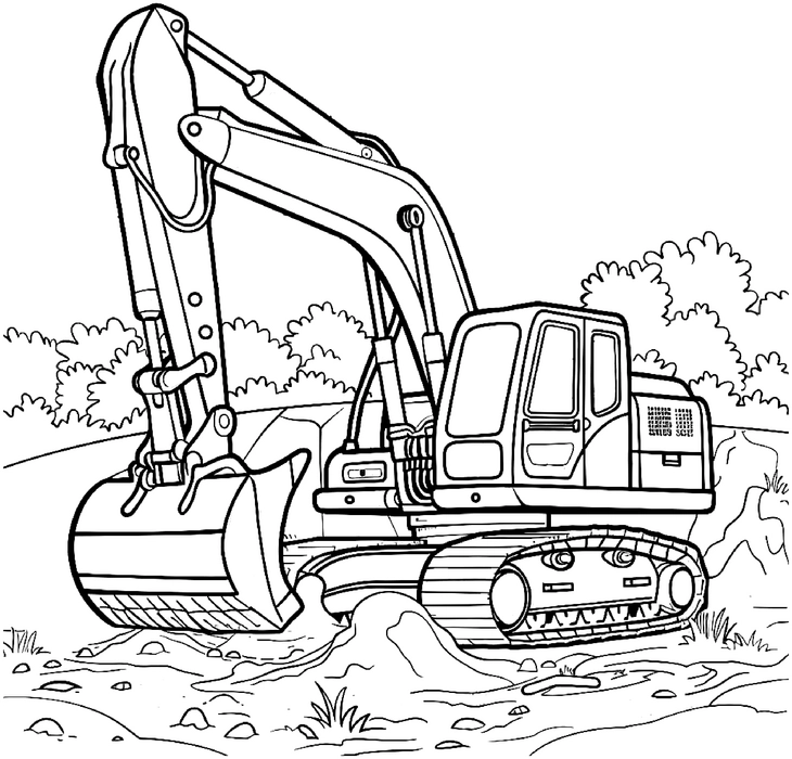 malvorlage-bagger-auf-baustelle