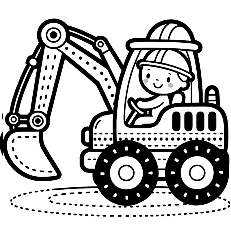 malvorlage-bagger-bauarbeiter-ausmalen