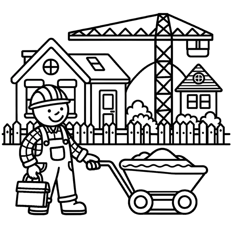 malvorlage-bauarbeiter-mit-baustelle-und-kran
