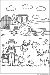 malvorlage-bauernhof-mit-tieren-und-traktor