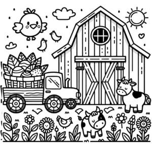malvorlage-bauernhof-traktor-und-tiere